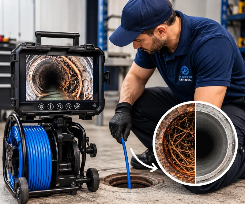 Équipement professionnel d'inspection par caméra pour les conduites de plomberie